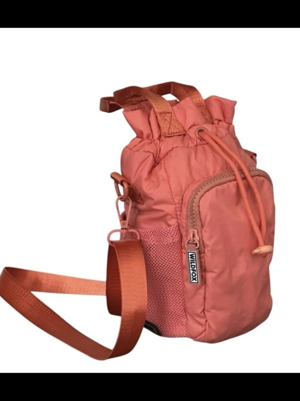 Wildfox Coral Pink Drawstring Crossbody Bag